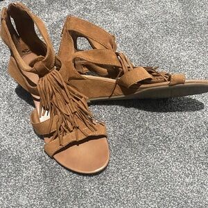 American Eagle Outfitters Brown Fringe Sandals